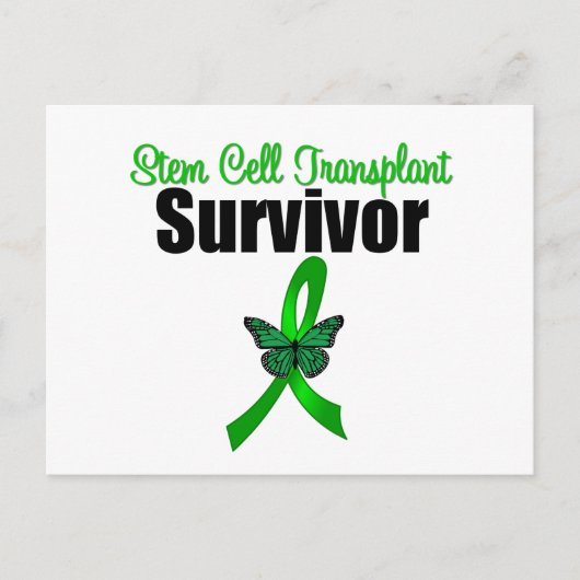 Stem Cell Transplant Survivor Butterfly Ribbon Briefkaart (Voorkant)
