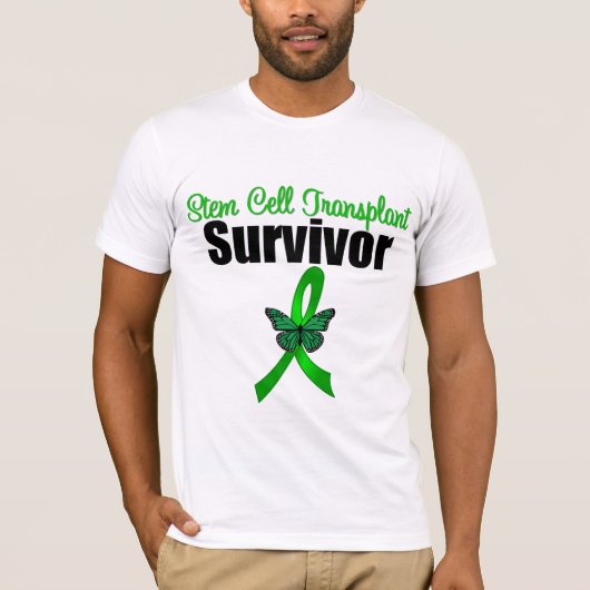 Stem Cell Transplant Survivor Butterfly Ribbon T-shirt (Voorkant)