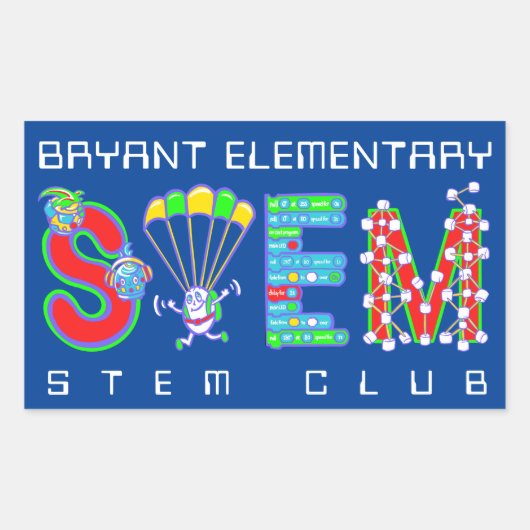 STEM Club Rechthoekige Sticker (Voorkant)