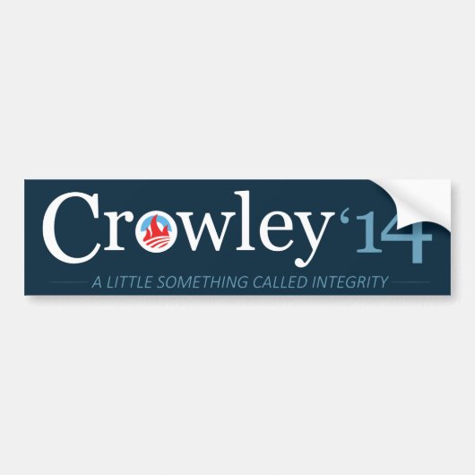 Stem Crowley Bumpersticker (Voorkant)