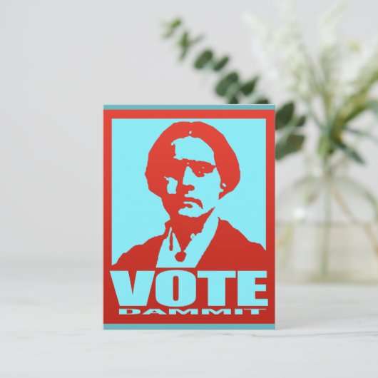 Stem Dammit Pop-Art Susan B. Anthony Custom Briefkaart (Staand voorkant)