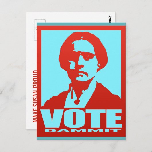 Stem Dammit Pop-Art Susan B. Anthony Custom Briefkaart (Voorkant / Achterkant)