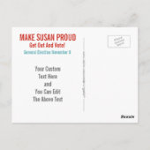 Stem Dammit Pop-Art Susan B. Anthony Custom Briefkaart (Achterkant)