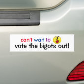 stem de bigoten weg bumpersticker (Op auto)