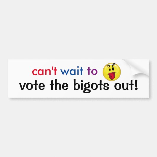 stem de bigoten weg bumpersticker (Voorkant)