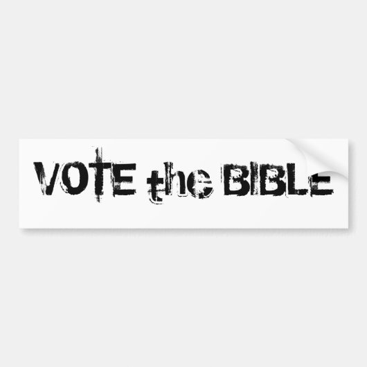 Stem de Bijbel White Black Bumpersticker (Voorkant)