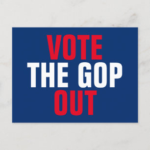 Stem de Rood White Blue Politiek uit. Briefkaart