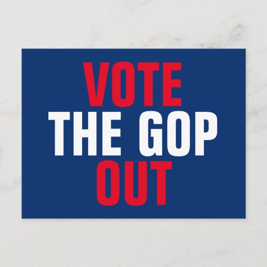 Stem de Rood White Blue Politiek uit. Briefkaart (Voorkant)