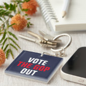 Stem de Rood White Blue Politiek uit. Sleutelhanger (Voorkant Rechts)