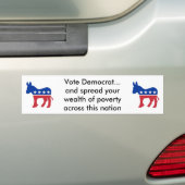 stem democraat en verspreiding van de rijkdom bumpersticker (Op auto)