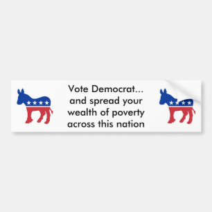 stem democraat en verspreiding van de rijkdom bumpersticker