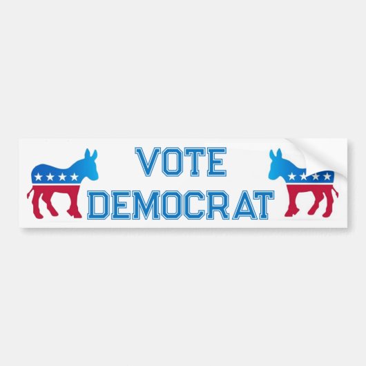 Stem Democraat met Ezels Bumpersticker (Voorkant)