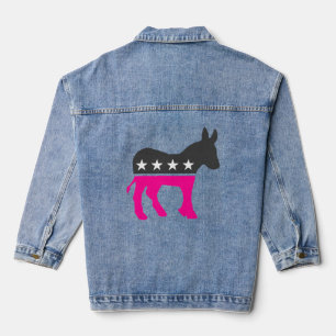 Stem Democrat Ezel Verkiezing Roze Denim Jacket