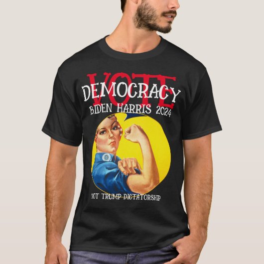 STEM DEMOCRATIE NIET DICTATUUR 2024 T-SHIRT (Voorkant)
