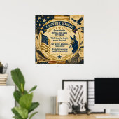 Stem Democratisch Vooruit Samen – Vintage Patriott Poster (Thuiskantoor)