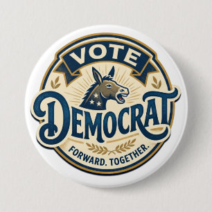 Stem Democratisch Vooruit Samen – Vintage Patriott Ronde Button 7,6 Cm