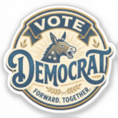 Stem Democratisch Vooruit Samen – Vintage Patriott Sticker (Voorkant)