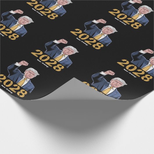 Stem Donald Trump 2028 Pro Trump Vlag van de VS Cadeaupapier (Hoek)