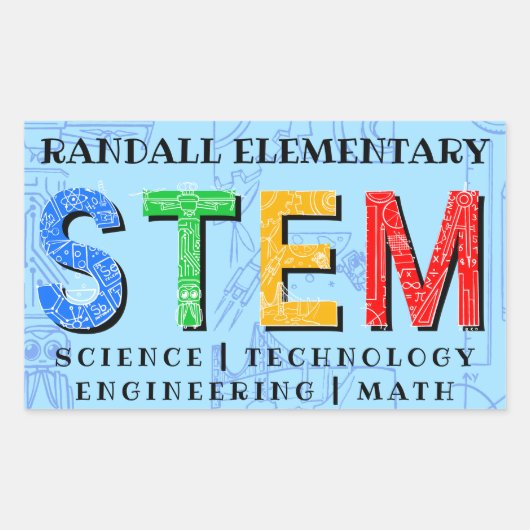 STEM Educational Rechthoekige Sticker (Voorkant)