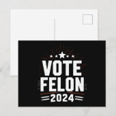 Stem Felon Trump 2024 Grappige verkiezing Stemming Briefkaart (Voorkant / Achterkant)