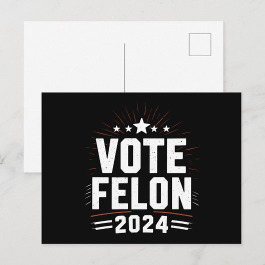 Stem Felon Trump 2024 Grappige verkiezing Stemming Briefkaart (Voorkant / Achterkant)