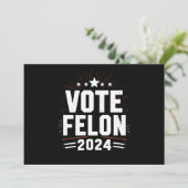 Stem Felon Trump 2024 Grappige verkiezing Stemming Kaart (Staand voorkant)