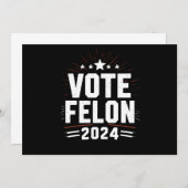 Stem Felon Trump 2024 Grappige verkiezing Stemming Kaart (Voorkant / Achterkant)