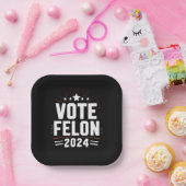 Stem Felon Trump 2024 Grappige verkiezing Stemming Papieren Bordje (Feest)