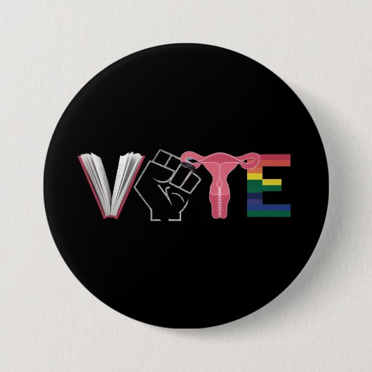 Stem Feministische Vrouwenrechten Verboden Boeken Ronde Button 7,6 Cm (Voorkant)
