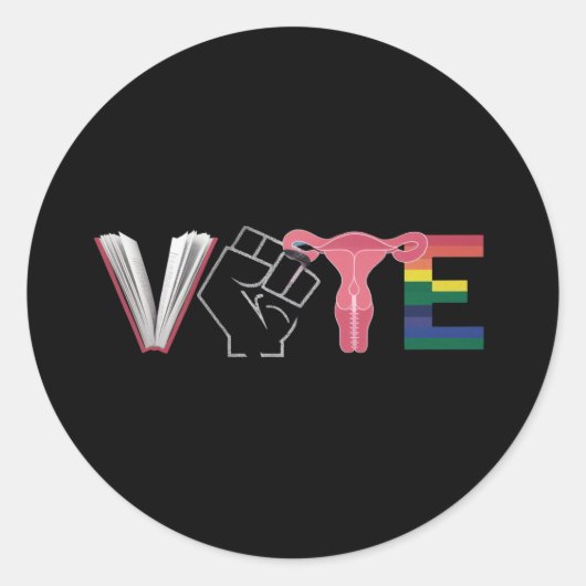 Stem Feministische Vrouwenrechten Verboden Boeken  Ronde Sticker (Voorkant)
