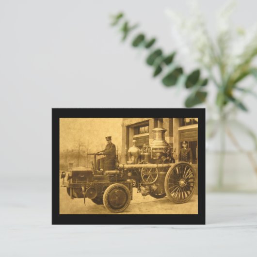 Stem Fire Engine Pumper Truck  Briefkaart (Staand voorkant)