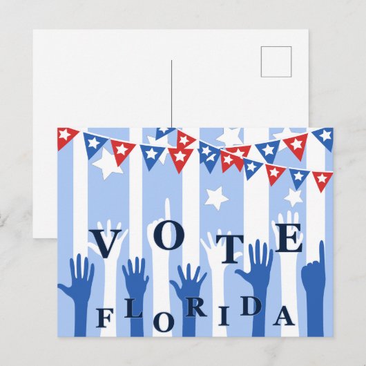 Stem Florida Haal de stem uit! Kiezers Briefkaart (Voorkant / Achterkant)