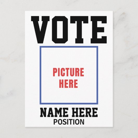 STEM FOTO PERSONALISEER NAAM BRIEFKAART (Voorkant)