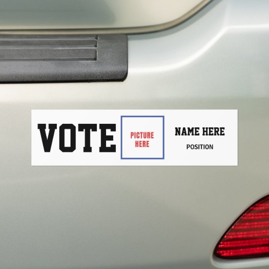 STEM FOTO PERSONALISEER NAAM BUMPERSTICKER (Op auto)