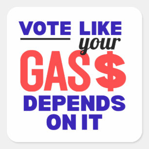 Stem Gasprijsinflatie Politiek Vierkante Sticker