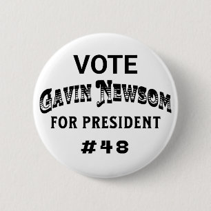 Stem Gavin Newsom voor President Ronde Button 5,7 Cm