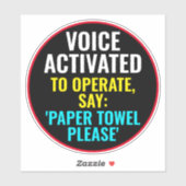 Stem geactiveerd om te werken zeg document handdoe sticker (Vel)