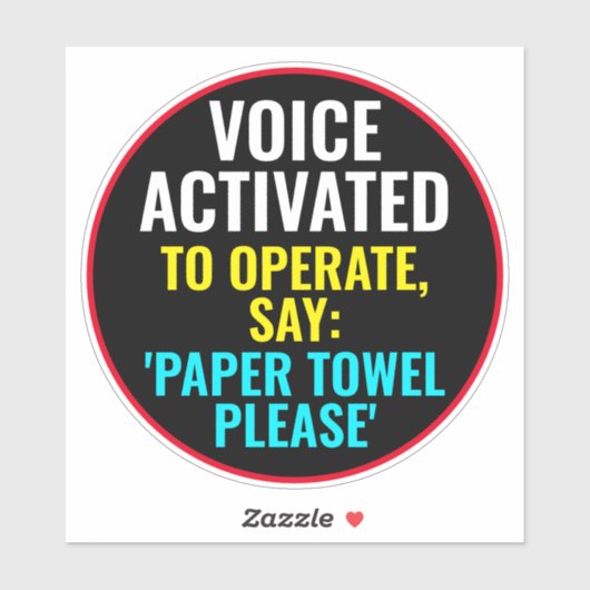 Stem geactiveerd om te werken zeg document handdoe sticker (Vel)