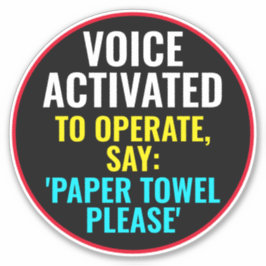 Stem geactiveerd om te werken zeg document handdoe sticker