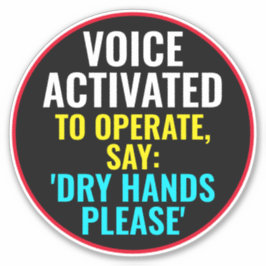 Stem geactiveerd om te werken zeg droge handen tev sticker