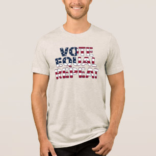 Stem Gelijk Herhaal Patriotische Vlag Grafisch Tri-Blend Shirt
