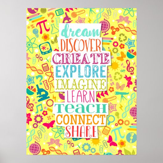 STEM Girls Rock Inspiration Yellow Poster (Voorkant)