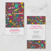 STEM GIrls Rule Educator Teacher Tutor Gray Visitekaartje (Voorkant / Achterkant)