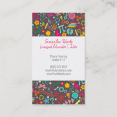 STEM GIrls Rule Educator Teacher Tutor Gray Visitekaartje (Achterkant)