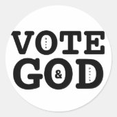 STEM GOD RONDE STICKER (Voorkant)
