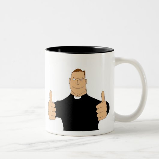 Stem God! Tweekleurige Koffiemok (Rechts)