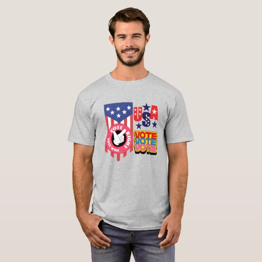 Stem goed, stem verstandig - USA Patriotic T-shirt (Voorkant volledig)