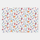 Stem grillige bloemenactivist blauw geel roze inpakpapier vel (Voorkant)