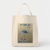 Stem Harris 2024 Blauwe Flamingo met Parels Tas (Voorkant)