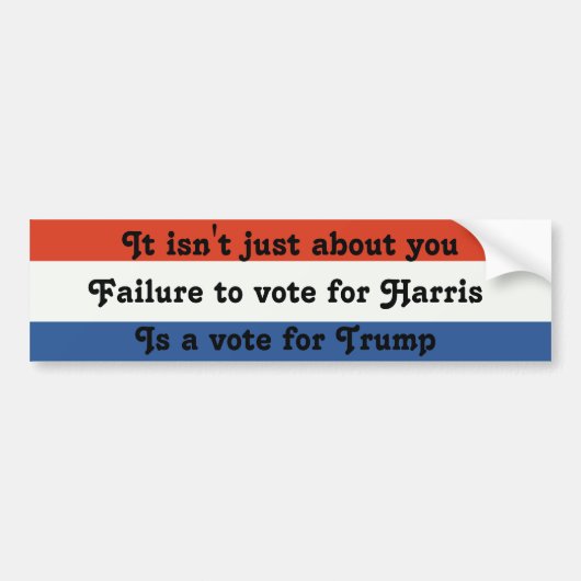 Stem Harris niet Trump v2 Bumpersticker (Voorkant)